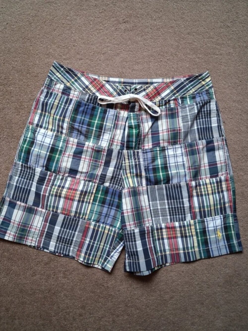 Polo Ralph Lauren Patchwork Madras Drawstring Shorts